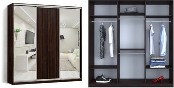 Шафа-купе трьодверна Дзеркало/ДСП/Дзеркало Класiк 2 6072020-195-5 фото