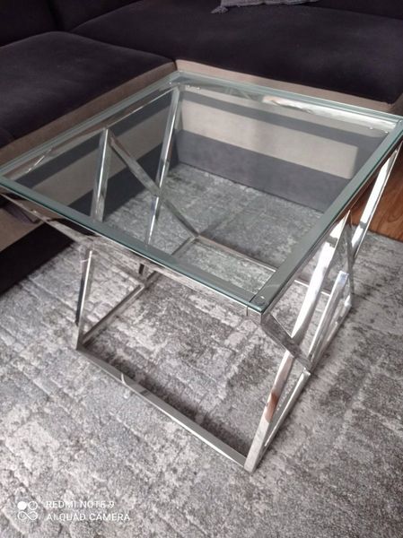 Журнальный столик ZEGNA B прозрачное стекло/серебро 55X55 43-ZEGNABS фото