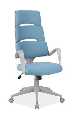 Кресло поворотное Q-889 голубая ткань/серый каркас 43-OBRQ889NSZ фото