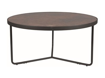 Журнальний столик ANTILA коричневий (ефект каменю)/чорний д.80 43-ANTILABRC80 фото